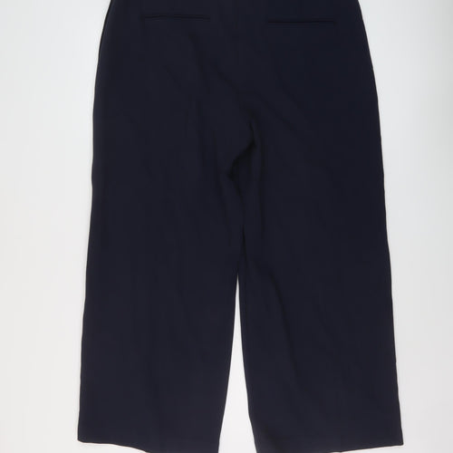 Marks and Spencer Womens Blue Polyester Trousers Size 18 L27 in Regular Hook & Eye