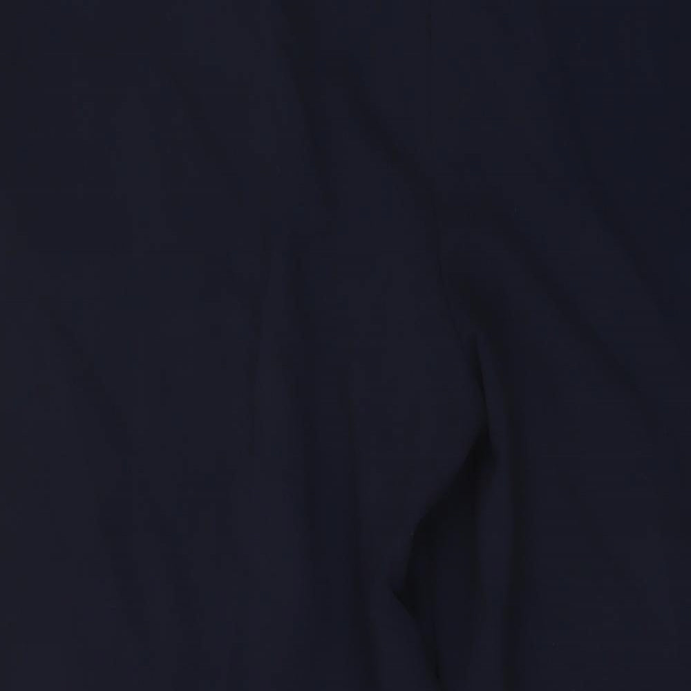 Marks and Spencer Womens Blue Polyester Trousers Size 18 L27 in Regular Hook & Eye