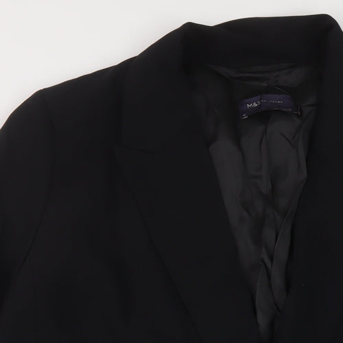 Marks and Spencer Womens Black Polyester Jacket Suit Jacket Size 22