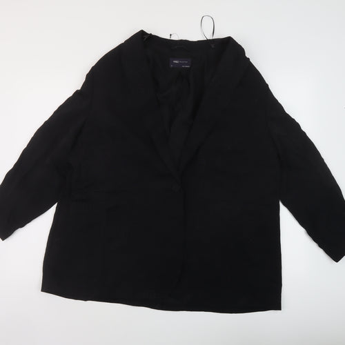 Marks and Spencer Womens Black Animal Print Viscose Jacket Suit Jacket Size 22