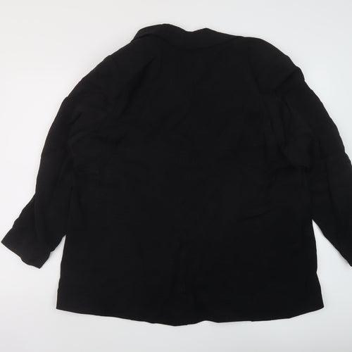 Marks and Spencer Womens Black Animal Print Viscose Jacket Suit Jacket Size 22