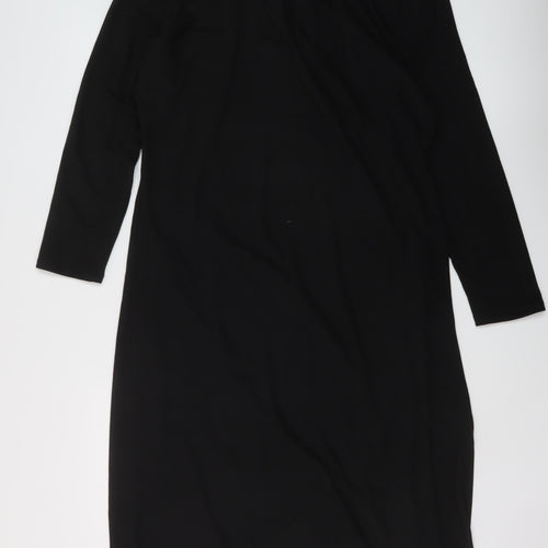 Marks and Spencer Womens Black Polyester Jumper Dress Size 22 Round Neck Pullover