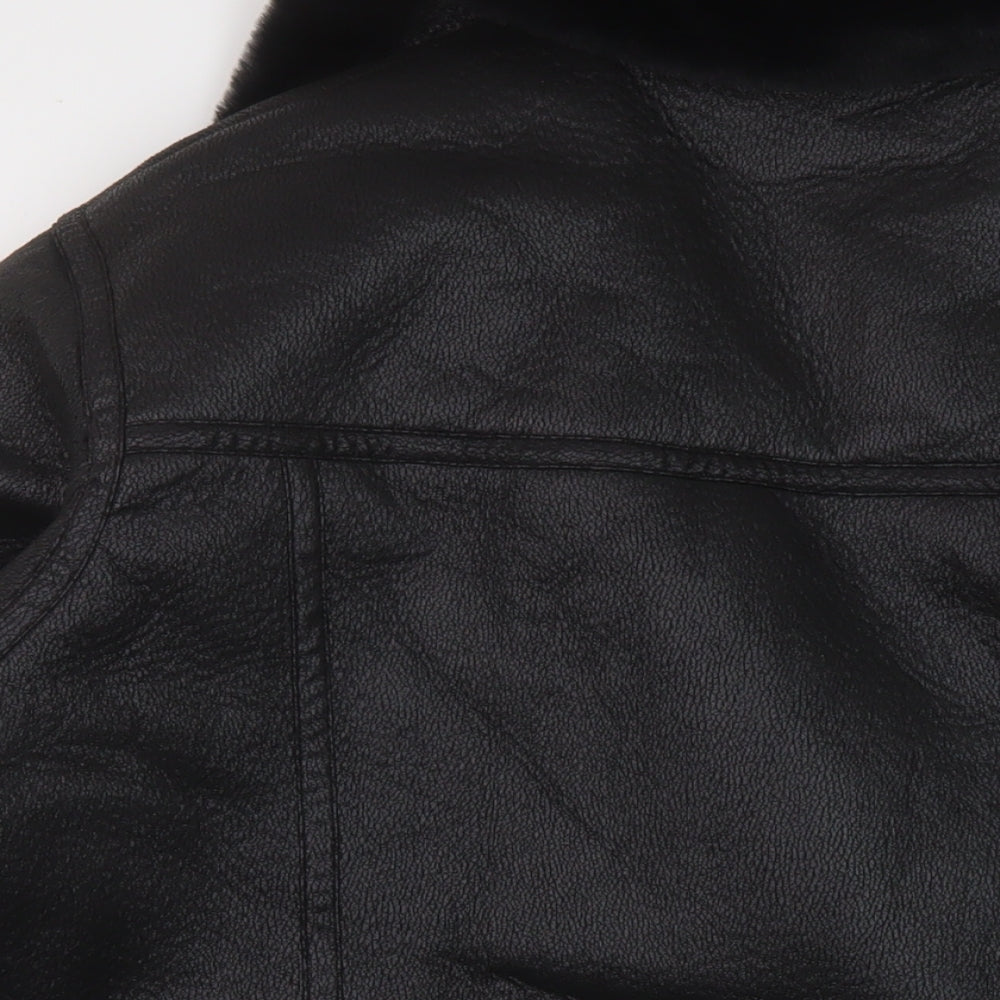 Marks and Spencer Womens Black Biker Jacket Size 22 Zip
