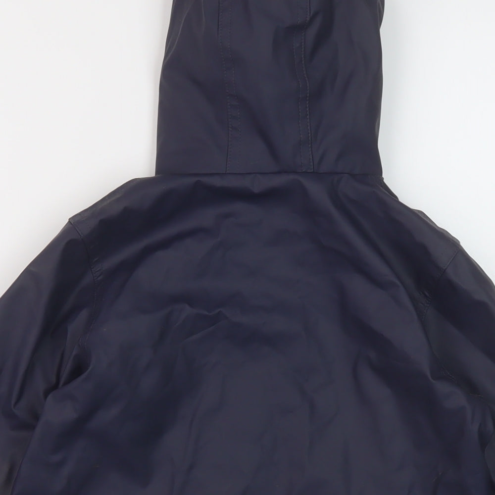 Petit Bateau Boys Blue Rain Coat Coat Size 3 Years Snap