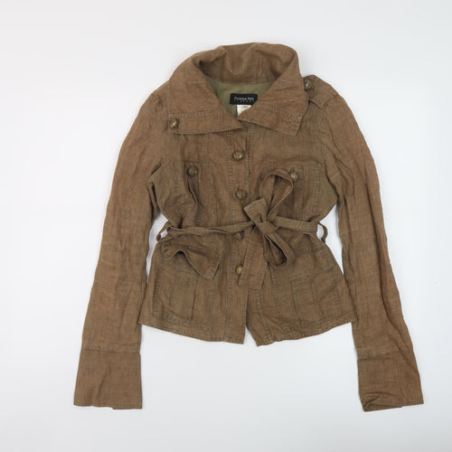 Patrizia Pepe Womens Brown Jacket Size 14 Button