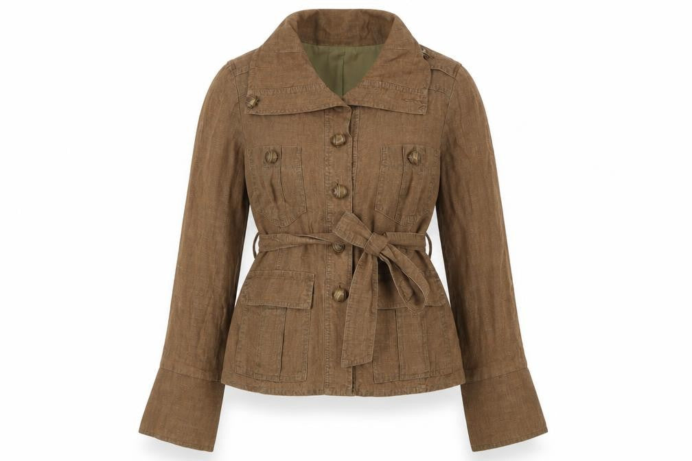 Patrizia Pepe Womens Brown Jacket Size 14 Button