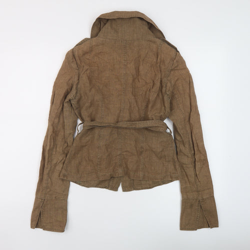Patrizia Pepe Womens Brown Jacket Size 14 Button