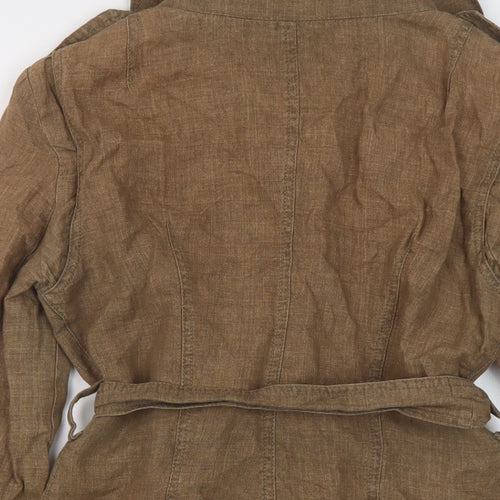 Patrizia Pepe Womens Brown Jacket Size 14 Button