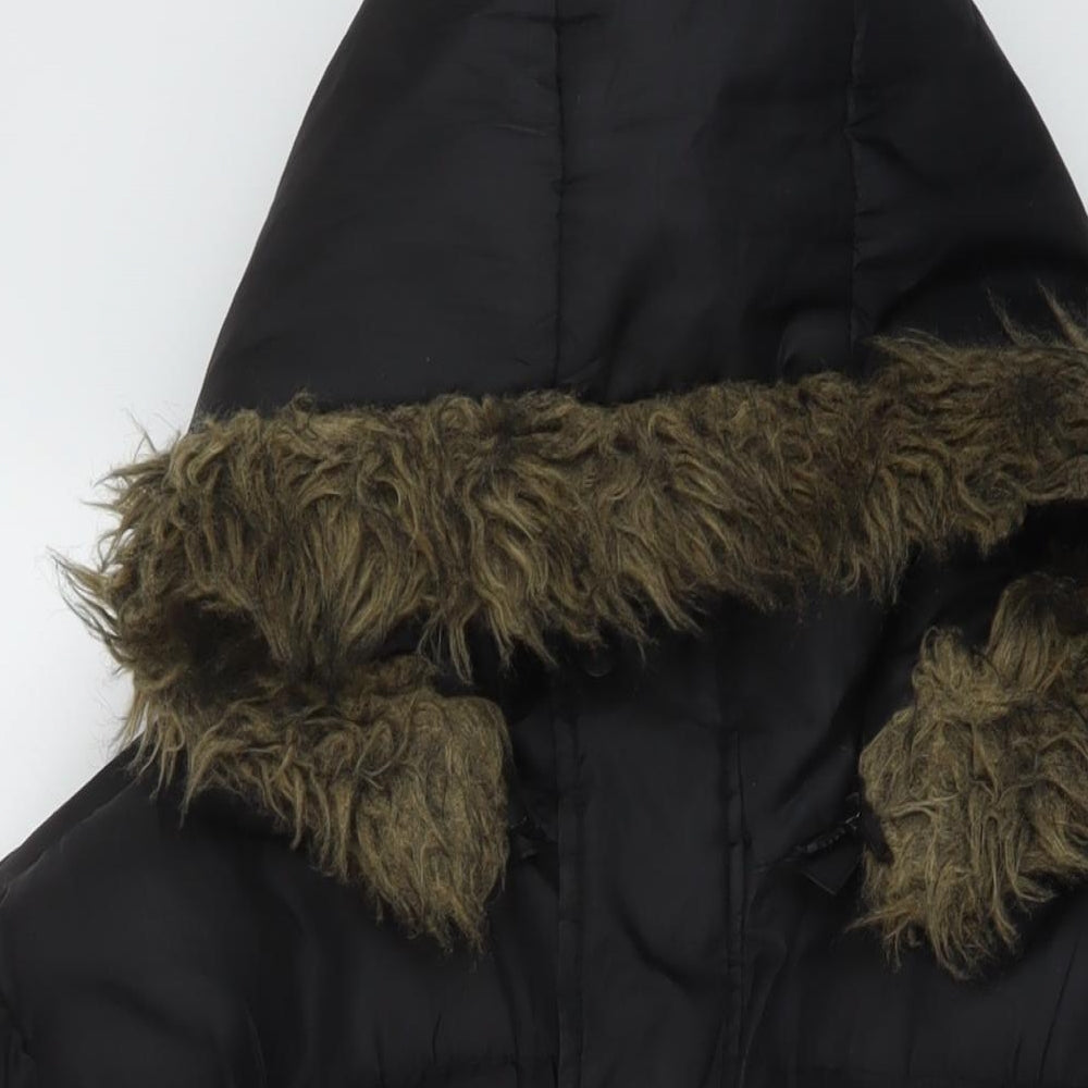 Active Mens Black Puffer Jacket Jacket Size S Zip