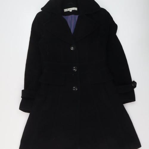 Kenneth Cole Womens Black Pea Coat Coat Size 10 Button