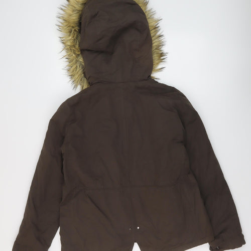 Zara Womens Brown Parka Jacket Size M Zip