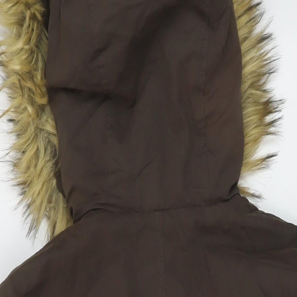 Zara Womens Brown Parka Jacket Size M Zip