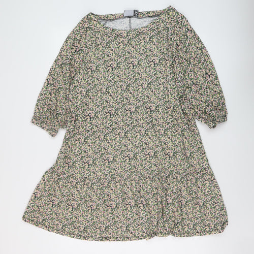 ASOS Womens Multicoloured Floral Cotton A-Line Size 14 Scoop Neck Pullover