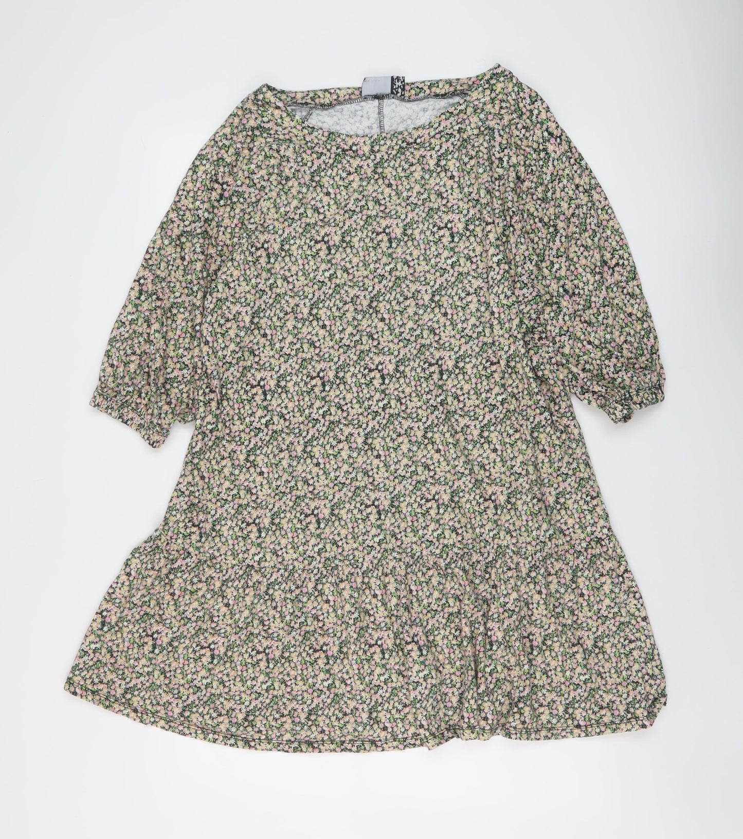 ASOS Womens Multicoloured Floral Cotton A-Line Size 14 Scoop Neck Pullover