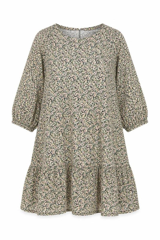 Front view of ASOS women’s multicoloured floral cotton a-line, size UK 14, scoop neck pullover