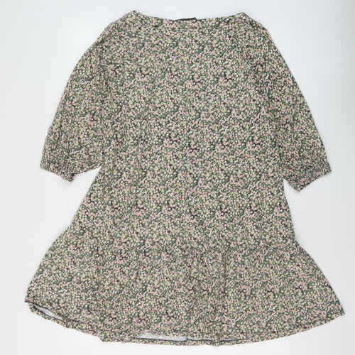 ASOS Womens Multicoloured Floral Cotton A-Line Size 14 Scoop Neck Pullover