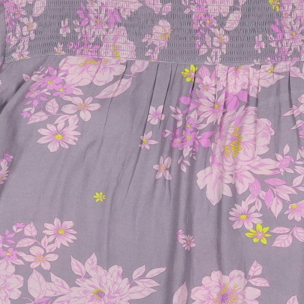 Torrid Womens Purple Floral Polyester Basic Blouse Size 18 V-Neck - Size 18-20