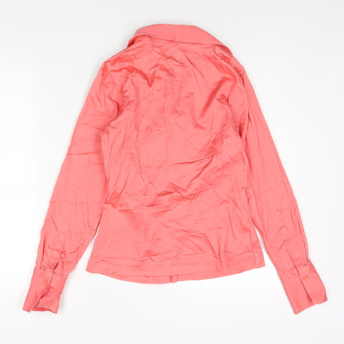 Antonio Milani Womens Pink Cotton Basic Blouse Size XS Collared - Rouched