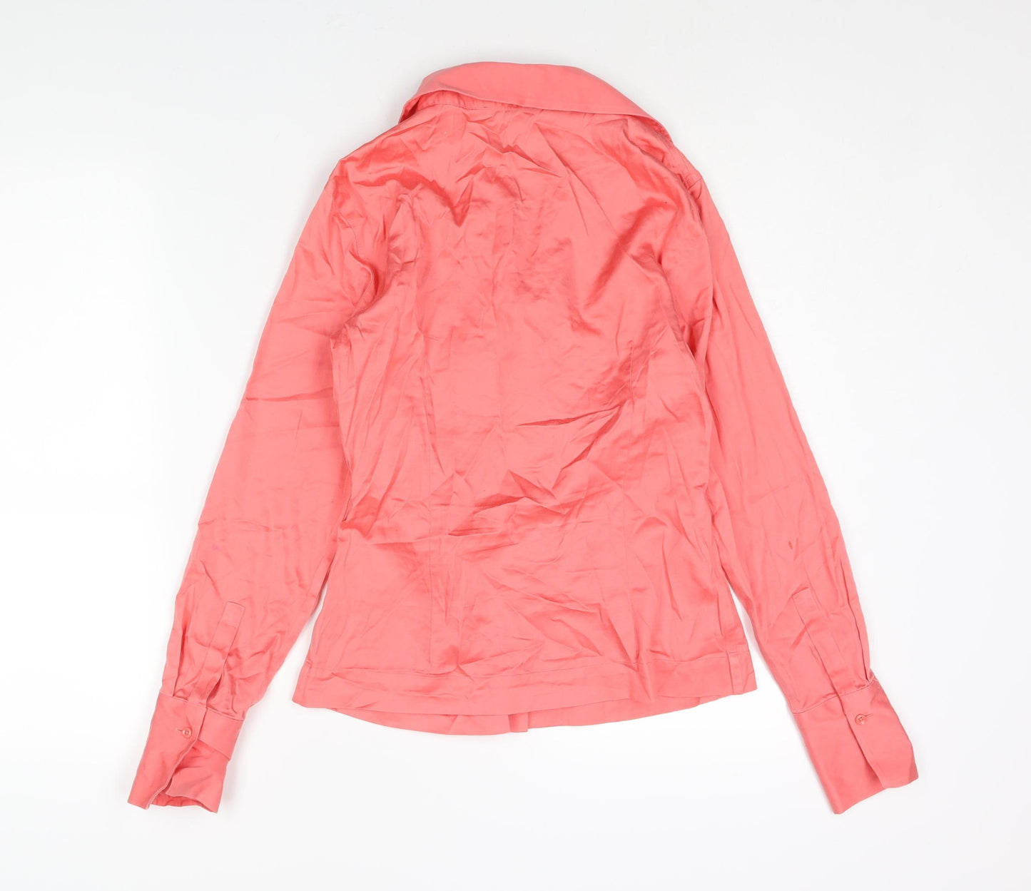 Antonio Milani Womens Pink Cotton Basic Blouse Size XS Collared - Rouched