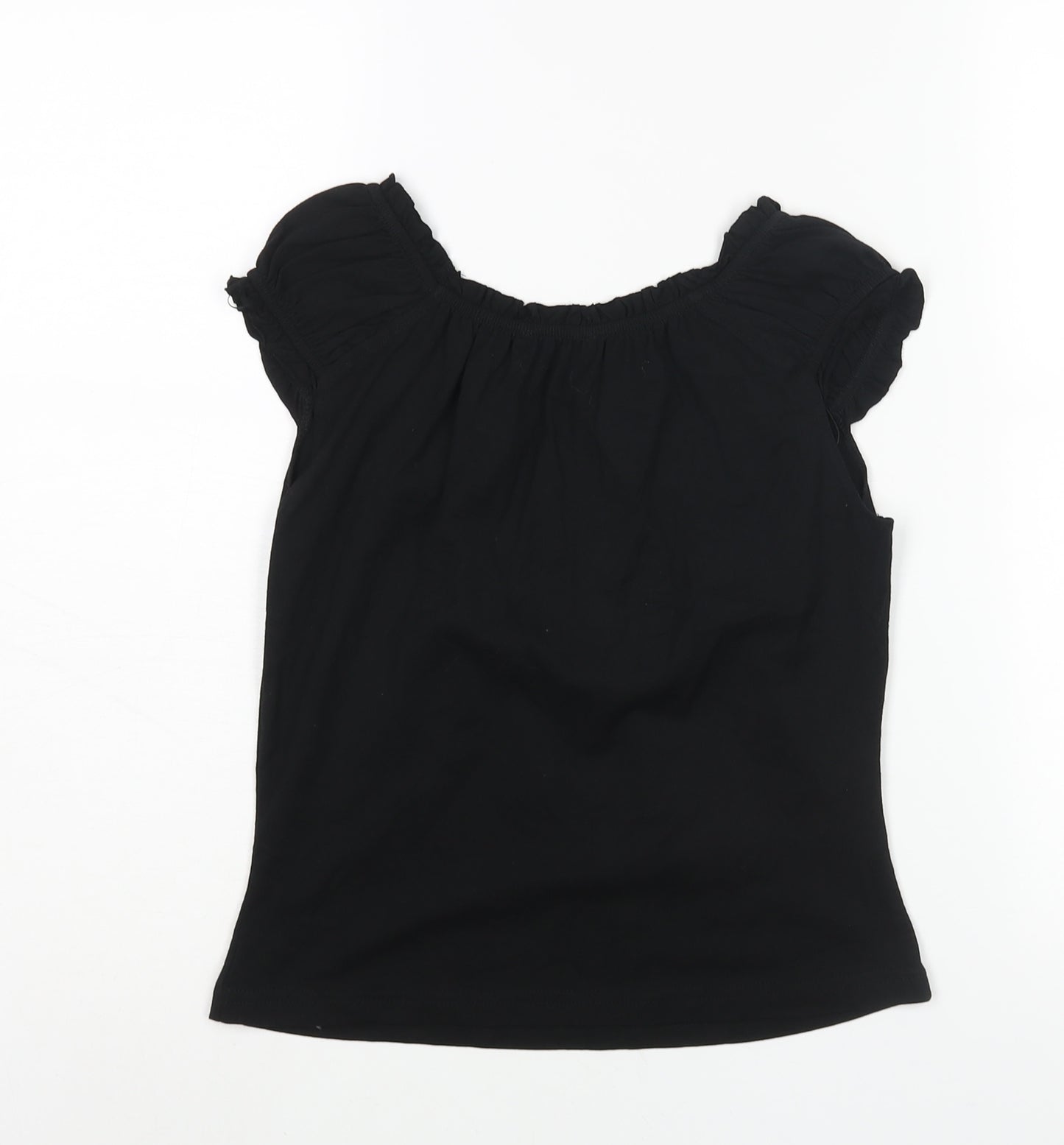 RJR.John Rocha Womens Black Cotton Basic Blouse Size 12 Boat Neck