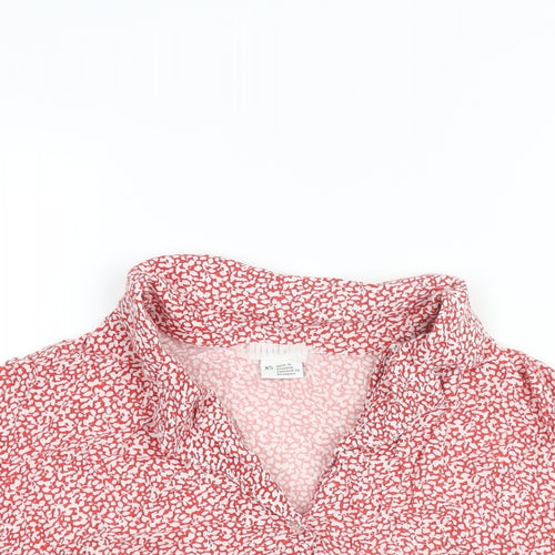 Cooperative Womens Red Geometric Viscose Basic Blouse Size XS Collared