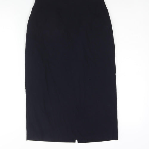Marks and Spencer Womens Blue Polyester Straight & Pencil Skirt Size 10 Zip