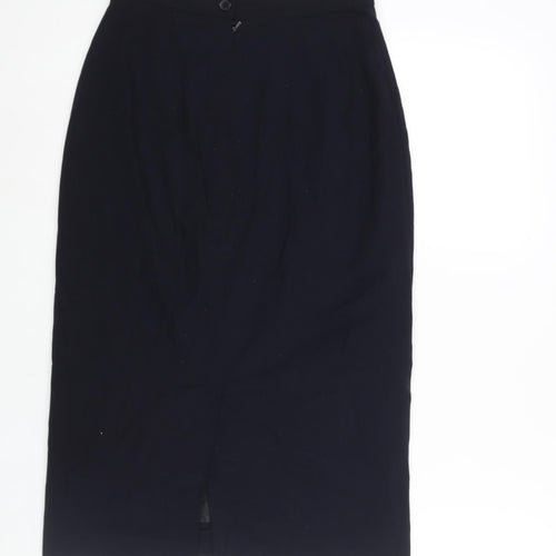 Marks and Spencer Womens Blue Polyester Straight & Pencil Skirt Size 10 Zip