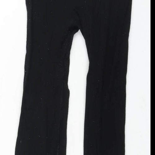 Select Womens Black Polyamide Cropped Leggings Size M L26 in - Ribbed