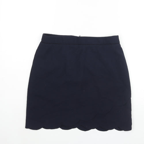 Oasis Womens Blue Polyester A-Line Skirt Size 12 Zip