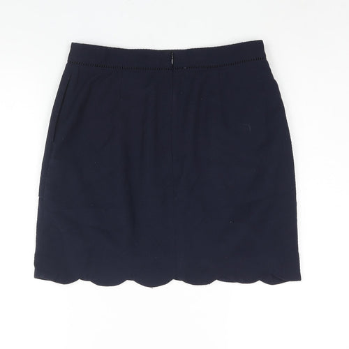 Oasis Womens Blue Polyester A-Line Skirt Size 12 Zip