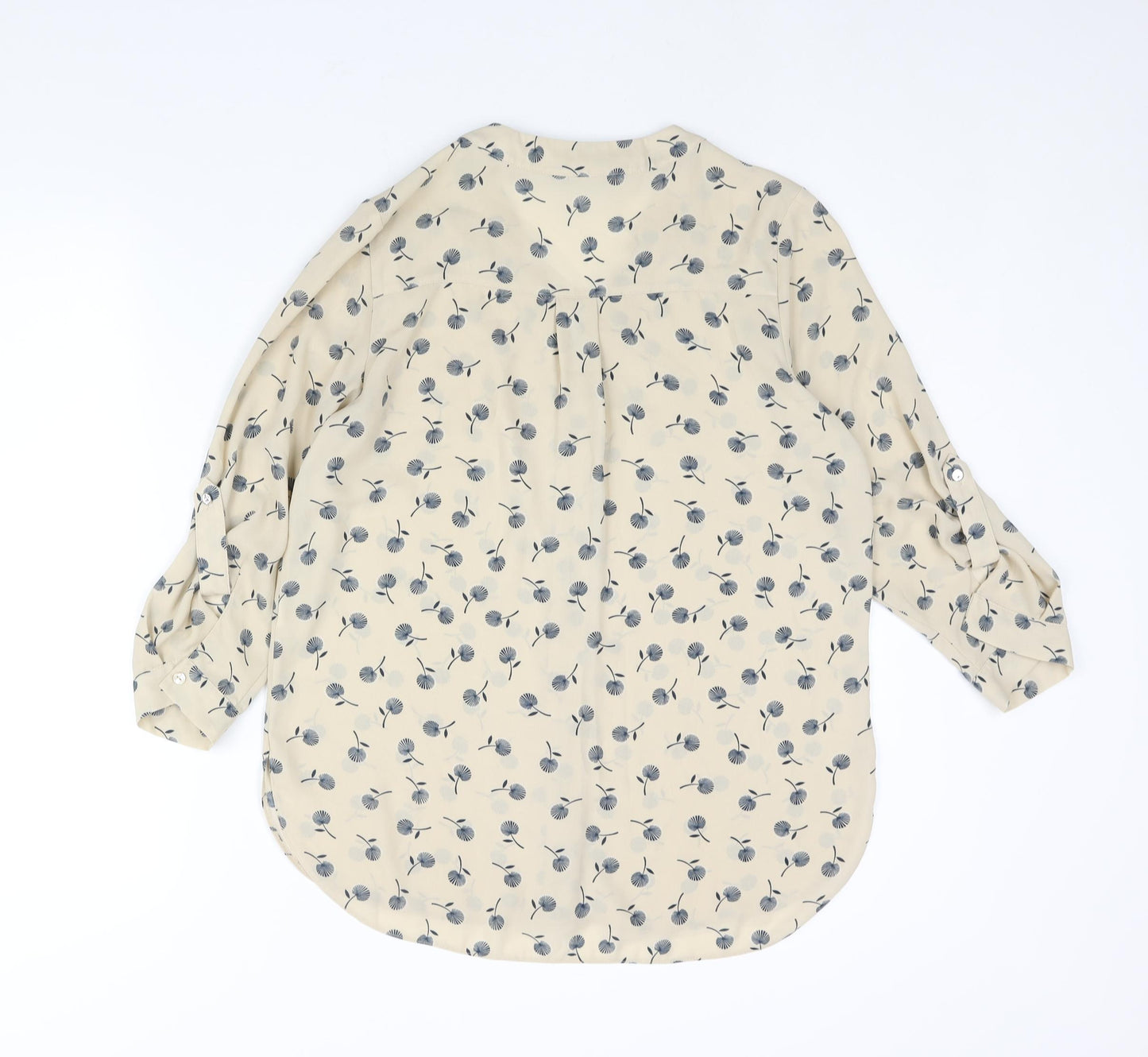 Dorothy Perkins Womens Beige Geometric Polyester Basic Blouse Size 10 V-Neck