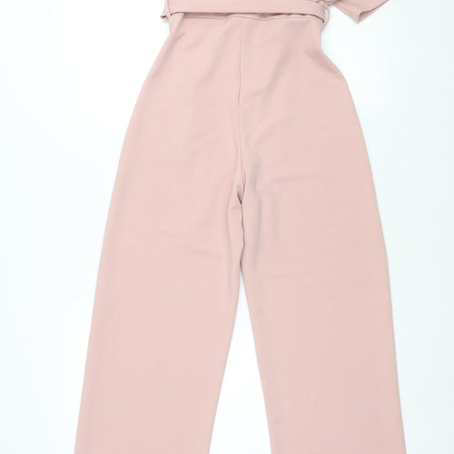 Quiz Womens Pink Polyester Jumpsuit One-Piece Size 8 L33 in Button - Belted