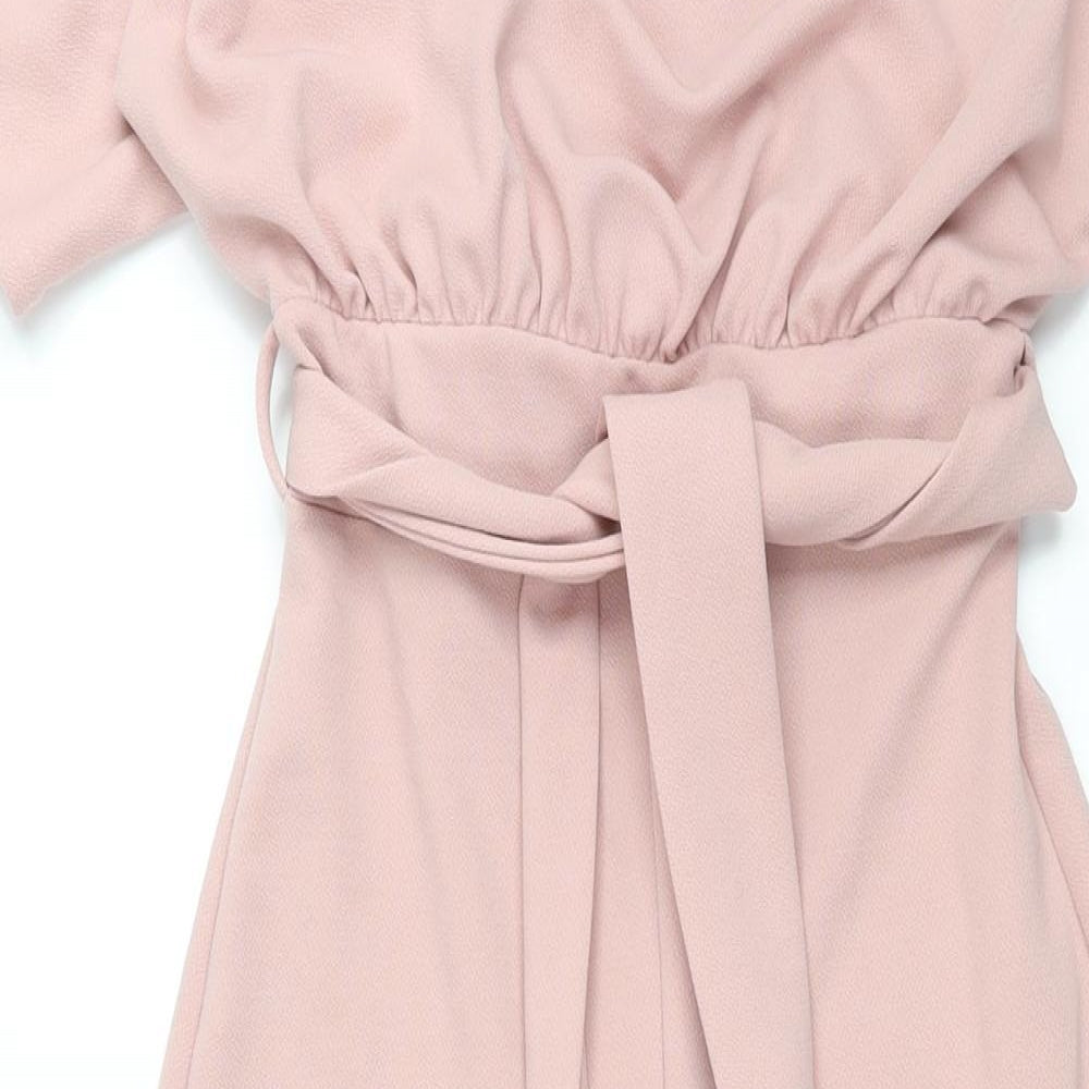 Quiz Womens Pink Polyester Jumpsuit One-Piece Size 8 L33 in Button - Belted