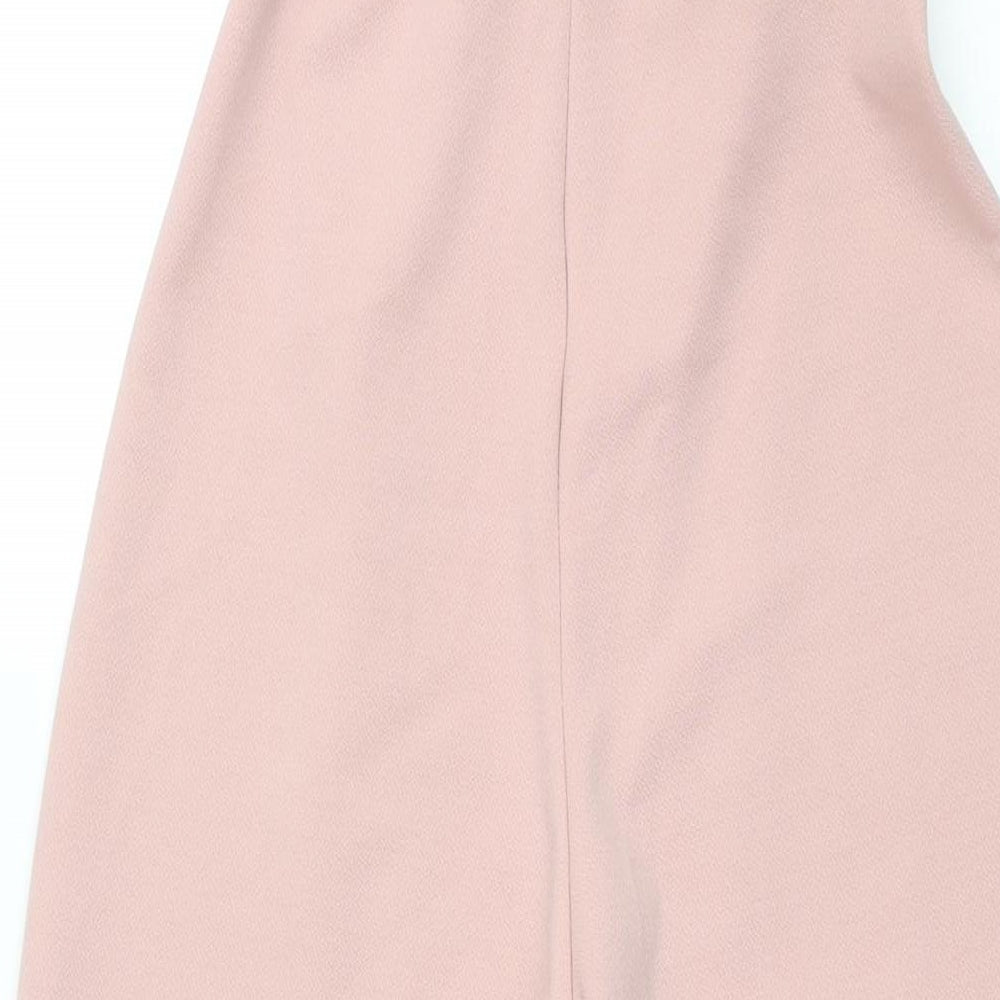 Quiz Womens Pink Polyester Jumpsuit One-Piece Size 8 L33 in Button - Belted