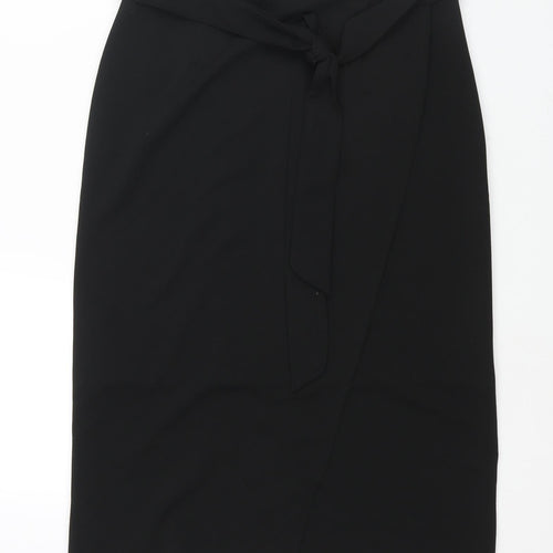 Girl In Mind Womens Black Polyester Straight & Pencil Skirt Size 12 Zip - Belted