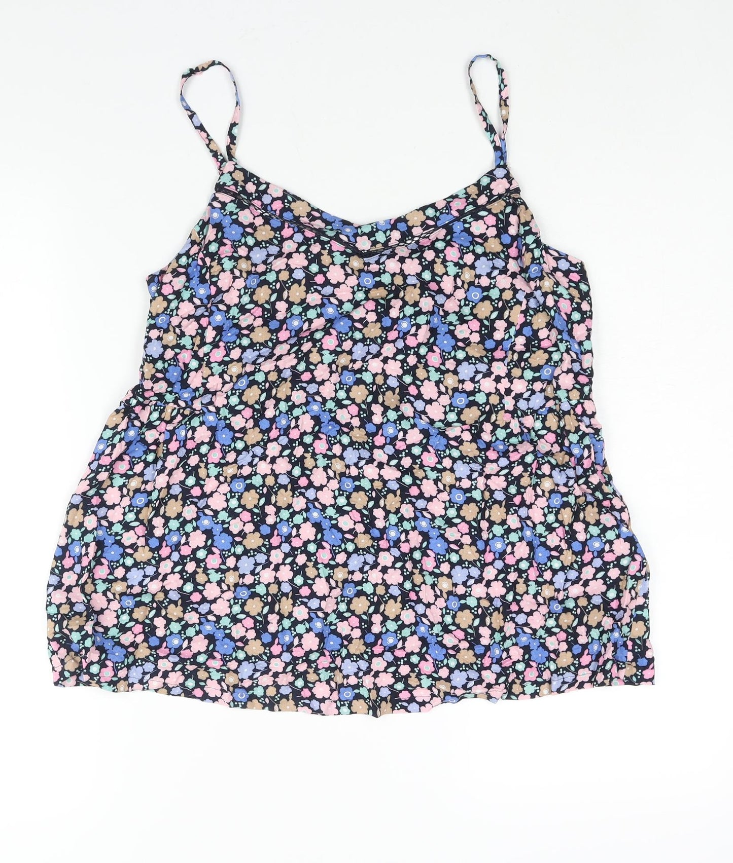 Marks and Spencer Womens Multicoloured Floral Viscose Camisole Blouse Size 12 V-Neck
