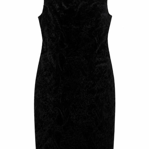 Miss Selfridge Womens Black Paisley Polyester Pencil Dress Size 14 Square Neck Pullover - Open Back Detail