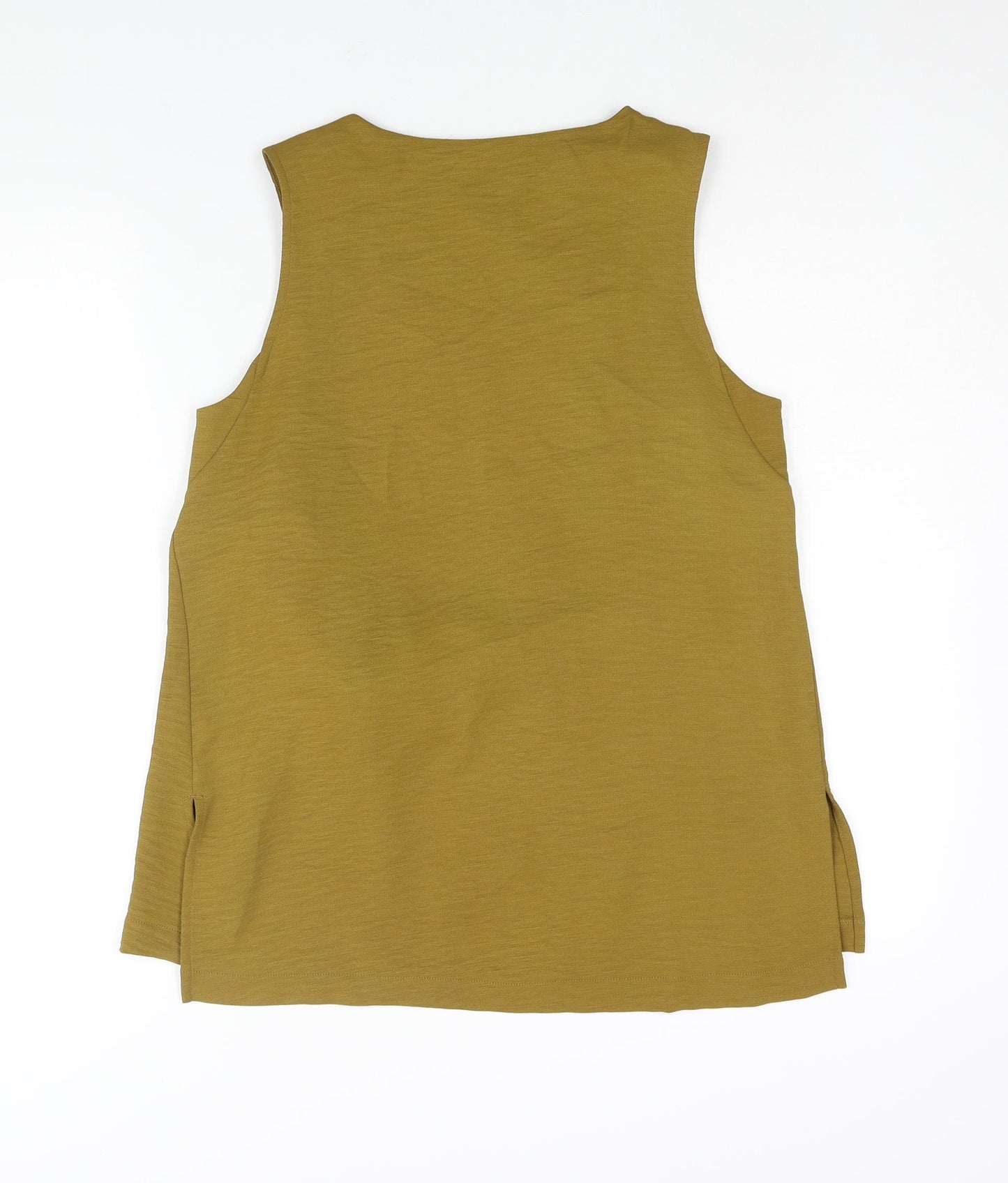 NEXT Womens Green Polyester Tunic Blouse Size 12 V-Neck - Eyelet Tie Detail