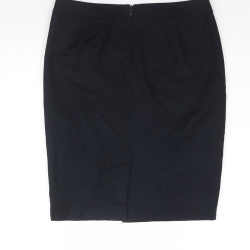 NEXT Womens Black Polyester Straight & Pencil Skirt Size 12 Zip