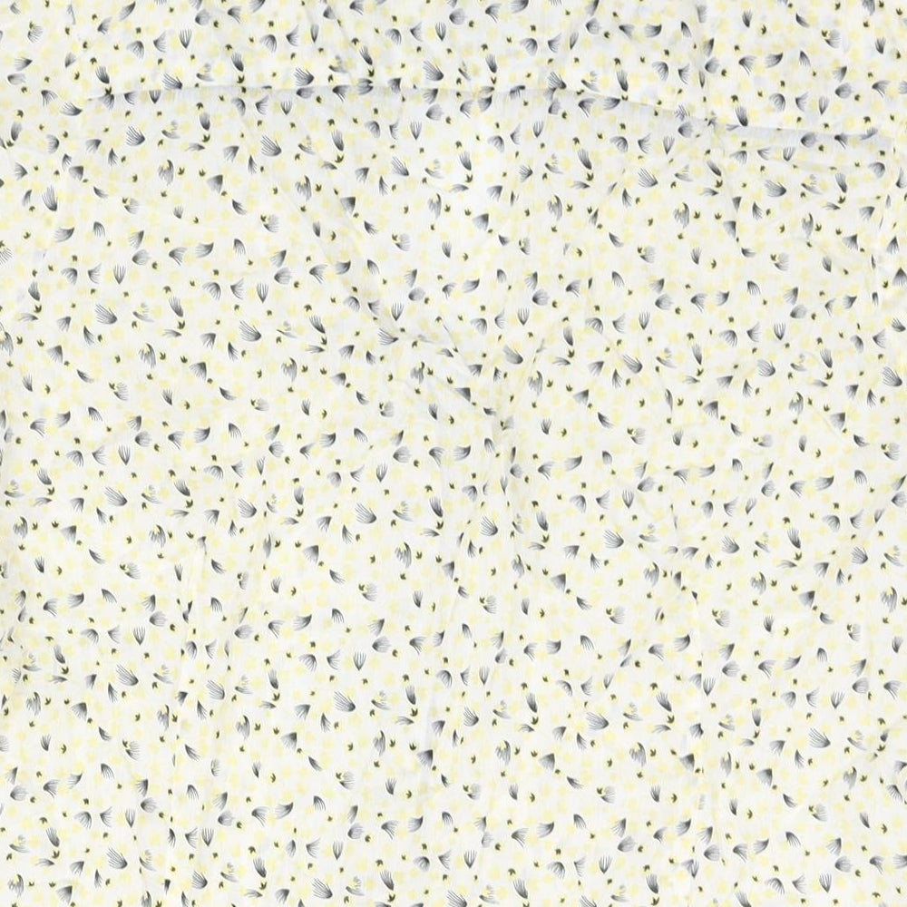 Betty Jackson Womens Yellow Geometric Polyester Basic Blouse Size 20 Collared