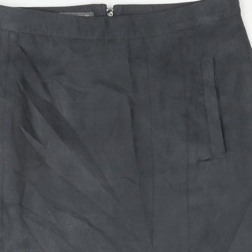 Laura Ashley Womens Grey Polyester Straight & Pencil Skirt Size 14 Zip - Vented