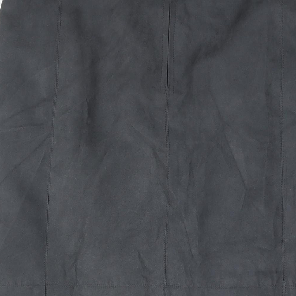 Laura Ashley Womens Grey Polyester Straight & Pencil Skirt Size 14 Zip - Vented