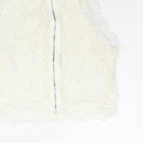 Misspap Womens Ivory Polyester Camisole Blouse Size S Mock Neck