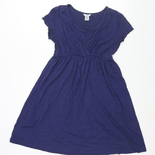 mamas & papas Womens Blue Polyester A-Line Size 10 Round Neck Pullover