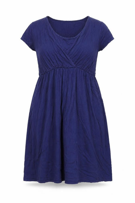 Front view of mamas & papas women’s blue polyester a-line, size UK 10, round neck pullover