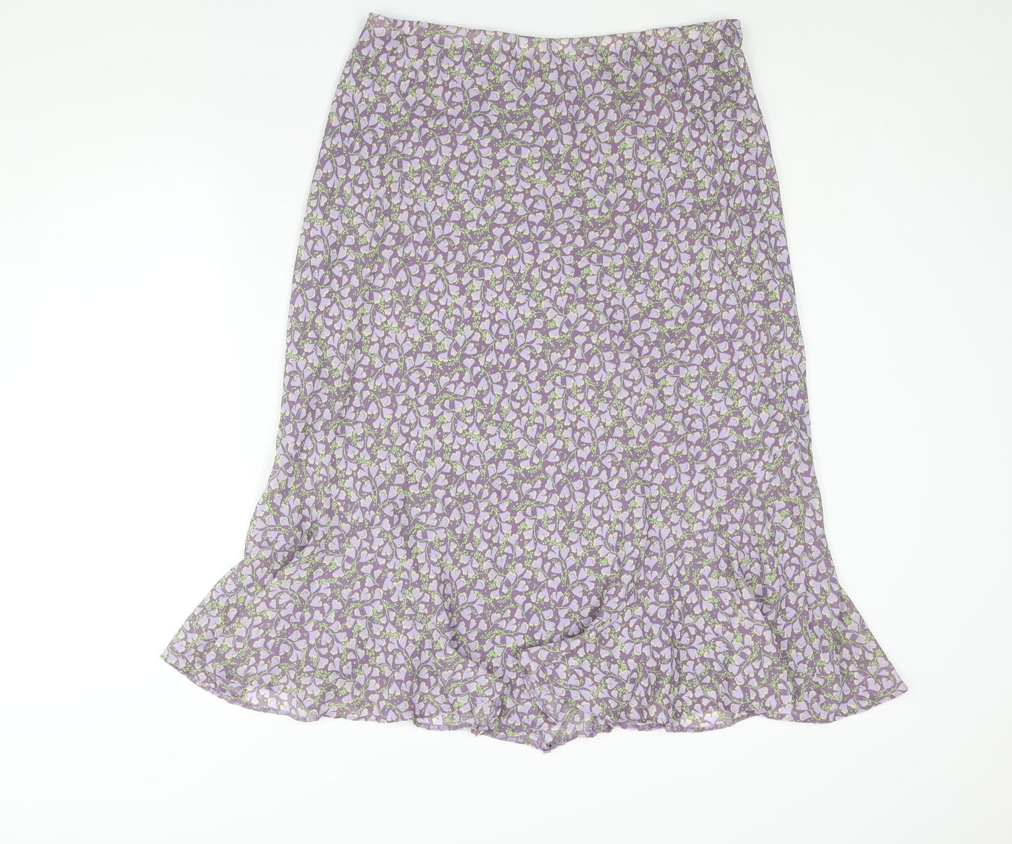 EWM Womens Purple Geometric Polyester Trumpet Skirt Size 16 - Elasticated Waist