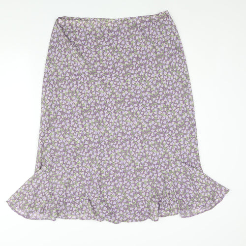 EWM Womens Purple Geometric Polyester Trumpet Skirt Size 16 - Elasticated Waist