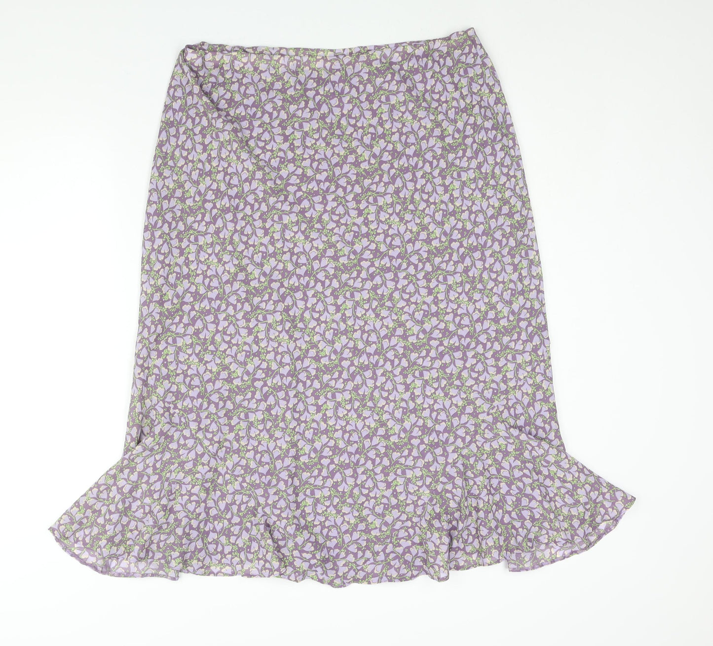 EWM Womens Purple Geometric Polyester Trumpet Skirt Size 16 - Elasticated Waist