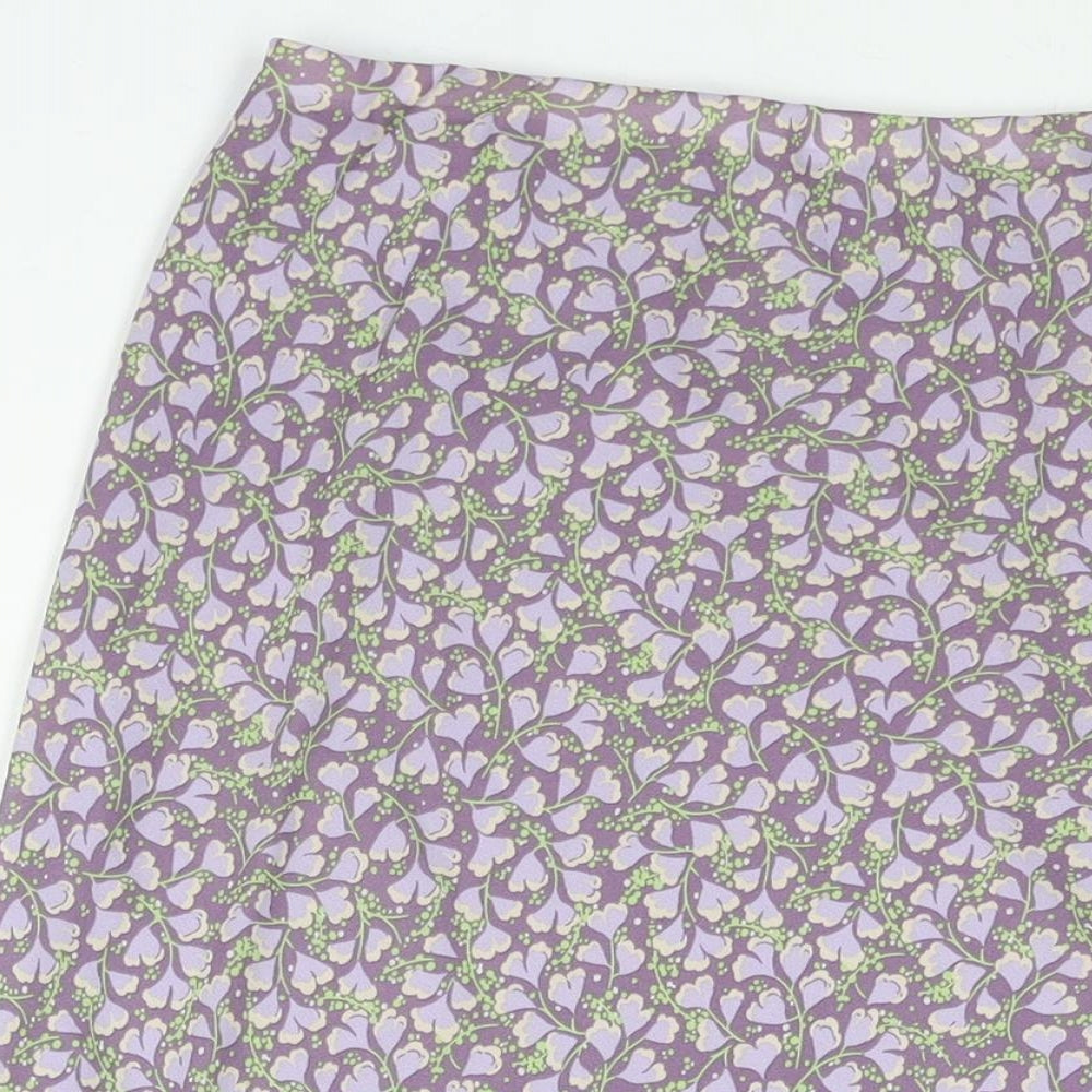 EWM Womens Purple Geometric Polyester Trumpet Skirt Size 16 - Elasticated Waist