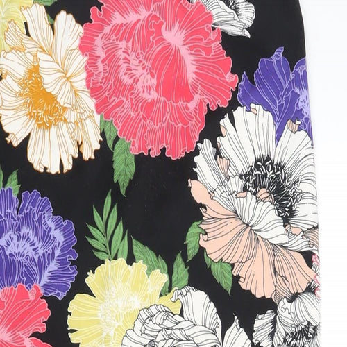 Miss Selfridge Womens Multicoloured Floral Polyester Straight & Pencil Skirt Size 12 Zip